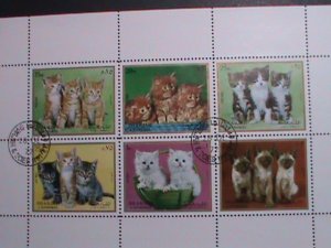 ​SHARJAH-1972 WORLD FAMOUS LOVELY CATS CTO SHEET-VF -WITH FIRST DAY  CANCEL