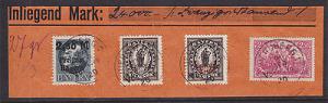 Bavaria Sc 233, 250, 270 + Germany Sc 114 on Small Piece, Mixed Franking VF