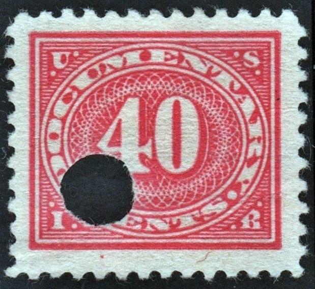 R237 40¢ Documentary Stamp (1917) Punched