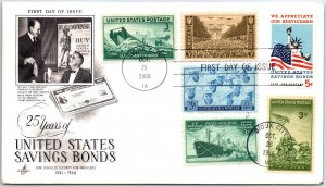 U.S. FIRST DAY COVER 25 YEARS OF UNITED STATES SAVINGS BONDS IN COMBINATION 1966