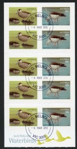 Australia SG3738b 2012 Australian Waterbirds Booklet Pane Fine Used