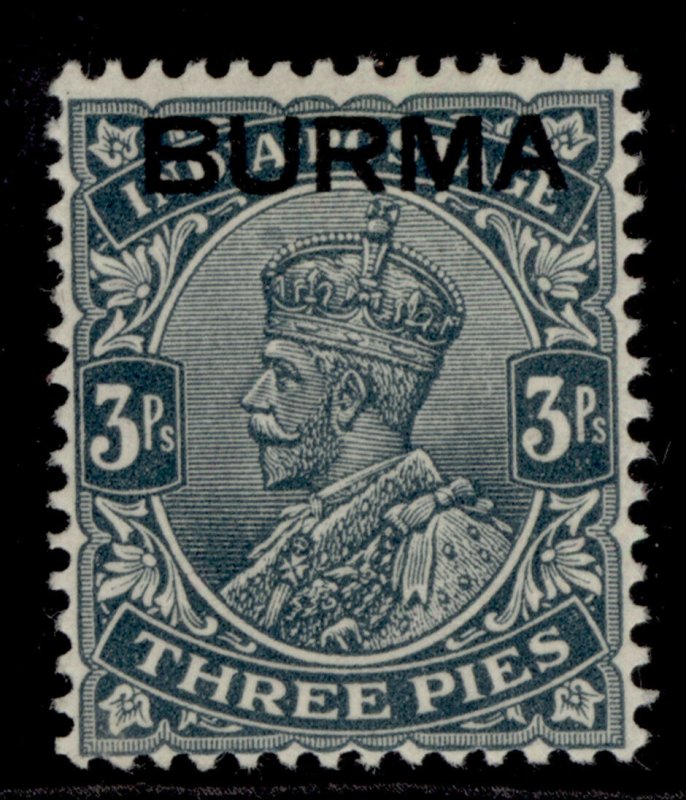 BURMA GVI SG1, 3p slate, M MINT.