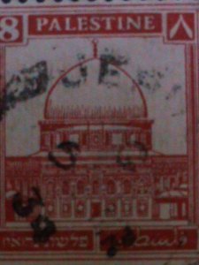 ​PLASTINE 1927- SC#72-MOSQUE OF OMAR- USED FANCY CANCEL VF 96 YEARS OLD