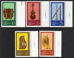 Germany DDR #1817-21 set, musical instruments