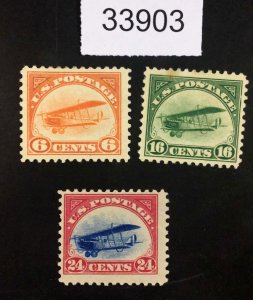 MOMEN: US STAMPS #C1-C3 AIRMAIL MINT OG NH LOT #33903