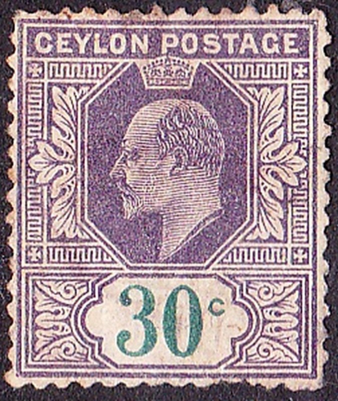 CEYLON 1905 KEDVI 30c Violet & Green SG285 Used