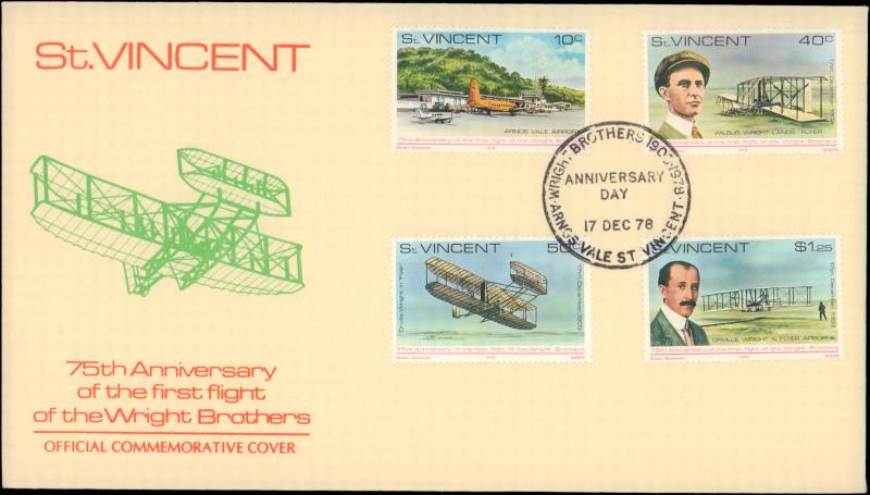 Saint Vincent, Worldwide First Day Cover, Aviation, Americana