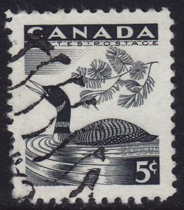 Canada - 1957 - Scott #369 - used - Bird Loon