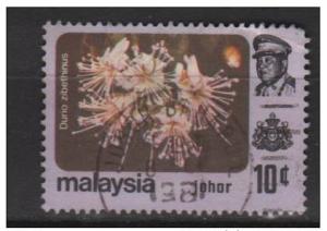 Malaysia Johore 1979 Scott 186 used - 10c, Flowers & sultan