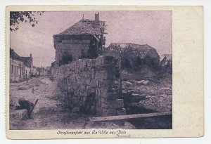 Fieldpost postcard Germany / France 1915 War violence - La Ville aux Bois - WWI