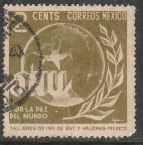 MEXICO 813, 2¢ Honoring the United Nations. Used. F-VF. (862)