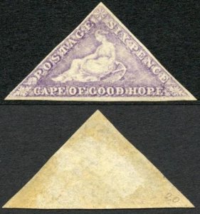 Cape 1863-4 6d bright mauve SG20 unused three margins cat 425 pounds 