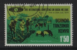 Kenya, Uganda, & Tanzania #290 used 1974 social welfare 1.50sh