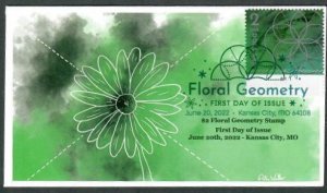 Scott#5700-$2.00 Floral Geometry-FDC-PBS- DCP - Dual Stamp & Postmark - Wally Jr