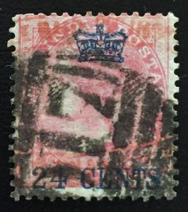 Malaya Straits Settlements 1867 India 24c on 8a D17 Cancel SG#8 CV£100