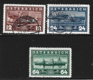 AUSTRIA Scott #382-384 Used Set Centenary of Steamships stamps 2022 CV $1.65