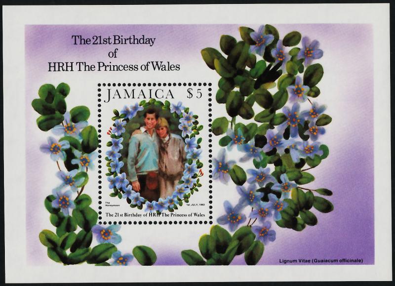 Jamaica 532-8 MNH Princess Diana 21st Birthday, Flowers