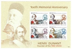 BEQUIA 2010 - Henri Dunant - Red Cross - Sheet of 4 Stamps - MNH