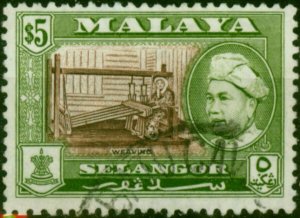Selangor 1957 $5 Brown & Bronze-Green SG127 Fine Used