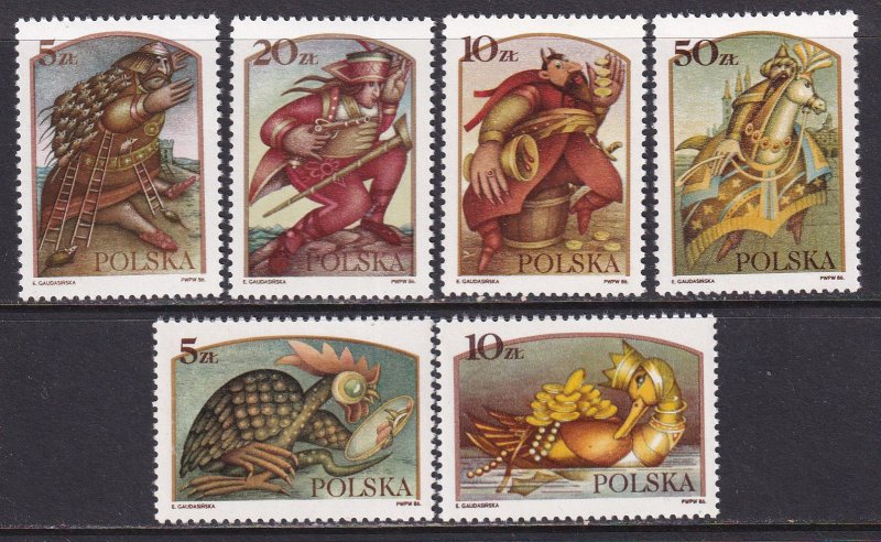 Poland 1986 Sc 2760-5 Folk and Fairy Tale Legends Stamp MNH