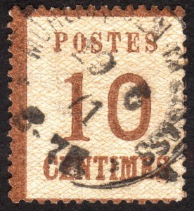 1870, France Alsace-Lorraine, 10c, Used, Sc N5