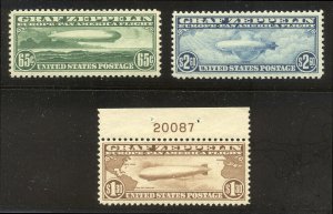 U.S. #C13-15 Mint VF NH - 1930 Graf Zeppelin Set