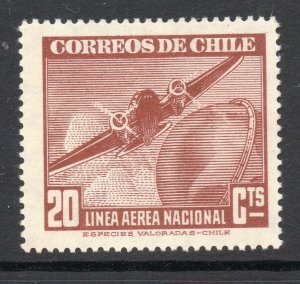 Chile 1941 AIR Early Issue Fine Mint Shade of 20c. NW-13681