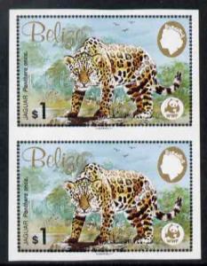 Belize 1983 WWF - Jaguar $1 (Jaguar on rock) imperf pair ...