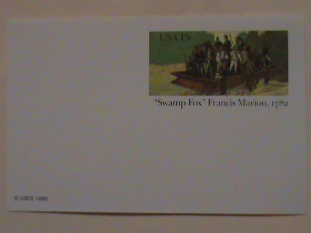 ​UNITED STATES-1982-SWAMP FOX-FRANCIS MARION-1782-MNH POST CARD-VERY FINE