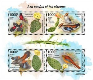 NIGER - 2023 - Cactus & Birds - Perf 4v Sheet - Mint Never Hinged