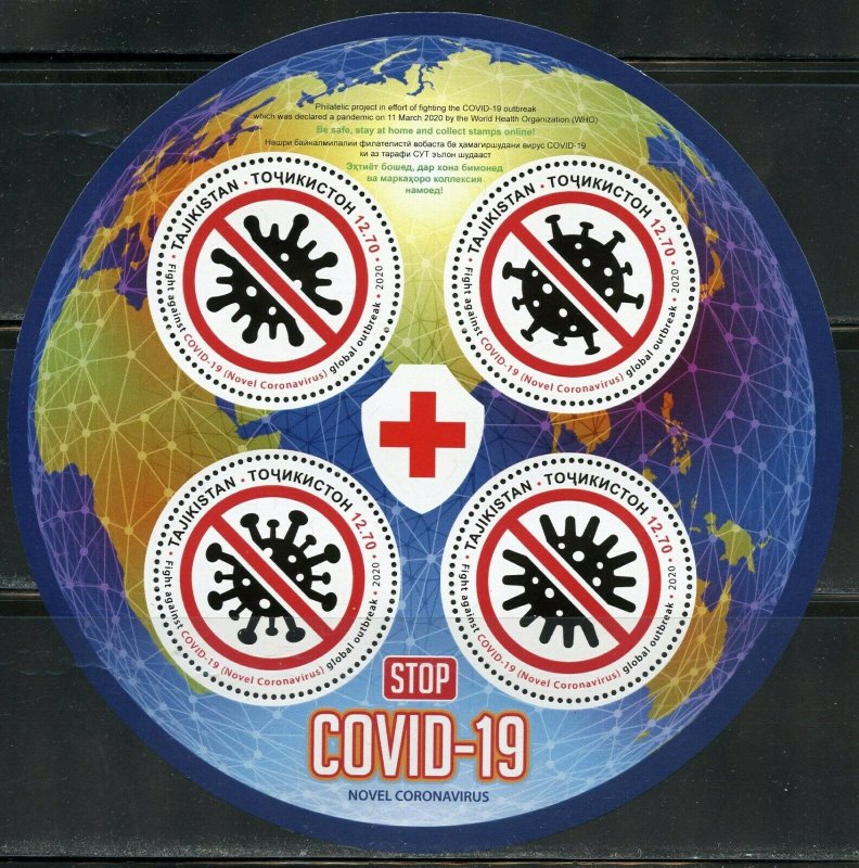 TAJIKISTAN 2020 VIRUS PANDEMIC SHEET  MINT NH