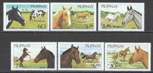 Wb313 1985 Philippines Horses Animals Fauna 1Set Mnh