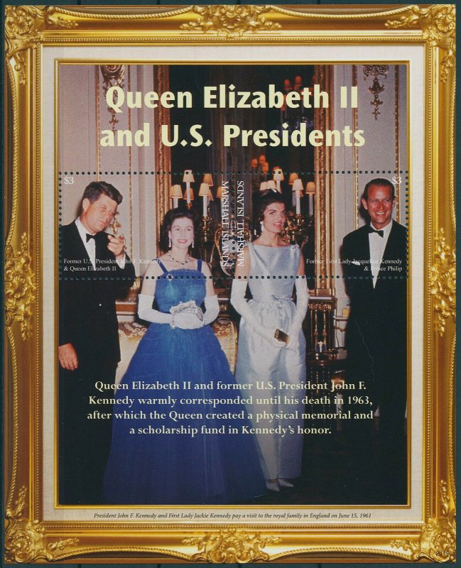 Marshall Isl 2021 MNH Queen Elizabeth II Stamps US Presidents JFK Kennedy 2v M/S