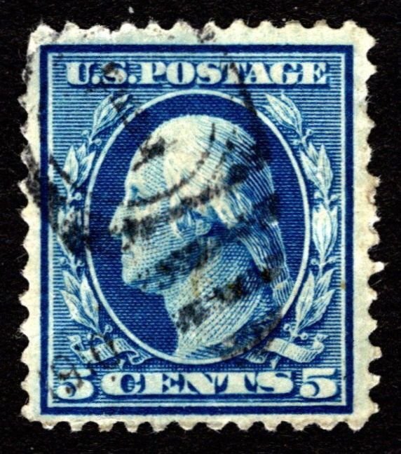 1908, US 5c, Washington, Used, Sc 335