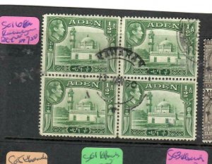 ADEN  (PP1106BB) KGVI  1/2 A SG 16A BL OF 4     KAMARAN CDS   VFU