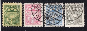 Latvia 1927-32 10s, 20s, 30s & 50s Arms, Scott 144, 147-148, 151 used