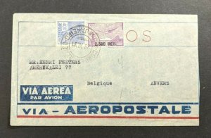 1931 Rio De Janeiro Brazil Airmail Cover to Anvers Belgium Overprint