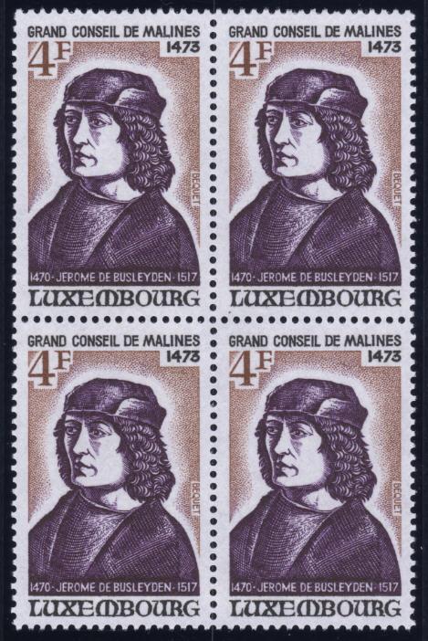 Luxembourg #528 1973 Jerome de Busleyden Block MNH