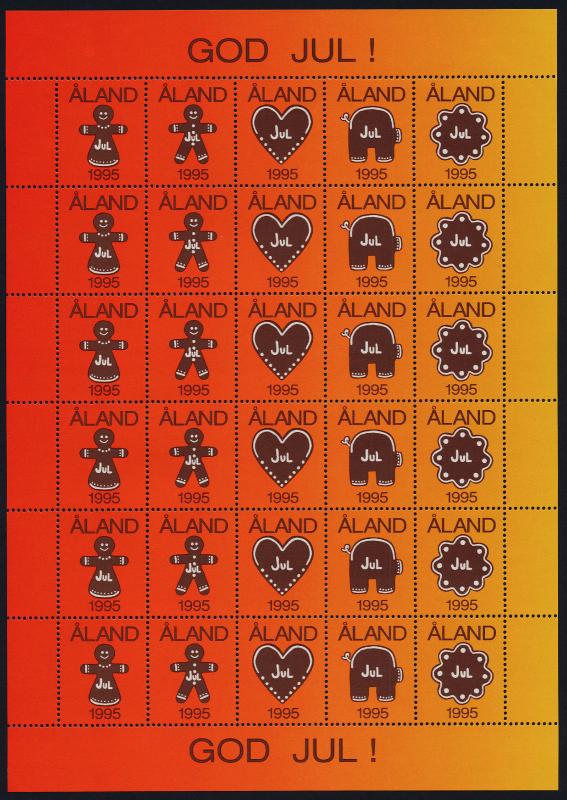 Aland Sheet MNH 1995 (Year) Christmas seal, Gingerbread