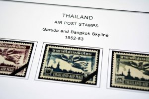 COLOR PRINTED THAILAND 1941-1970 STAMP ALBUM PAGES (29 illustrated pages)