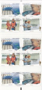 Sweden 2007 used Sc 2563e Booklet of 10 4 different Children fishing