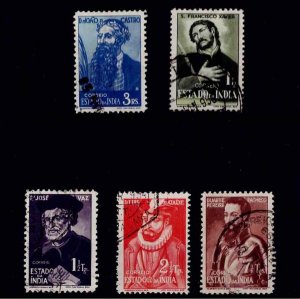 Portuguese INDIA USED 1948 MH full set Portraits Sc#475-9 Mf#384-8 SG#564-8 X