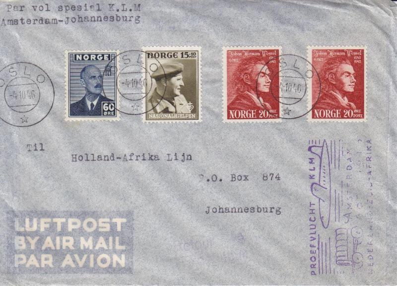 1946, 1st Flt, KLM Amsterdam to Johannesburg, South Africa (22906)