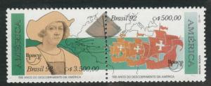 Brazil Scott 2360-2361 = 2361a MH* 1992 Colombus pair
