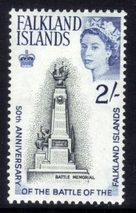 Falkland Islands 1964 QE2 2/-d Battle Memorial Umm SG 218 ( 1106 )