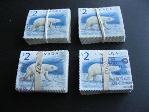 Canada wholesale 400 used $2 Polar Bear in 4 bundles of 100 Sc 1690