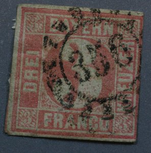 Bavaria #10 FN Used Rose Numeral Cancel