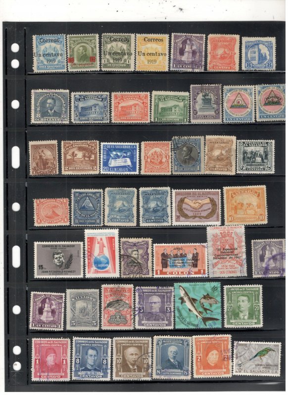 EL SALVADOR COLLECTION ON STOCK SHEET MINT/USED