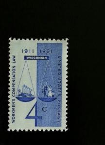 1961 4c Workmen's Compensation Law, 50th Anniversary Scott 1186 Mint F/VF NH