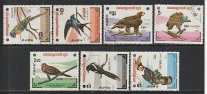 1983 Cambodia - Sc 427-33 - used VF - 7 single - Birds